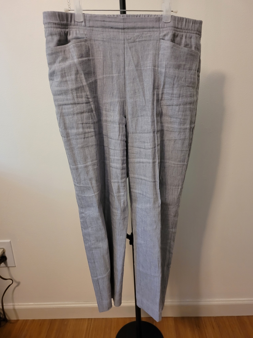 J.Jill Linen Stretch Tapered Ankle Pants in Gray